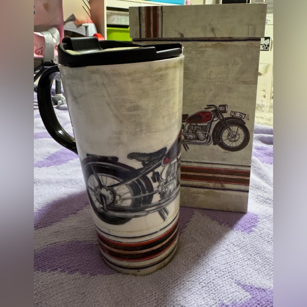 Vintage Motorcycle Travel Mug